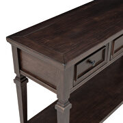 Espresso wood classic retro style console table with three top drawers by La Spezia additional picture 11