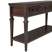 Espresso wood classic retro style console table with three top drawers by La Spezia additional picture 13