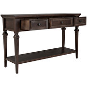 Espresso wood classic retro style console table with three top drawers by La Spezia additional picture 5