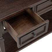 Espresso wood classic retro style console table with three top drawers by La Spezia additional picture 7