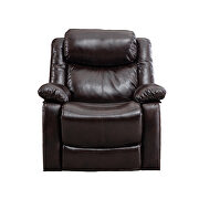 Brown pu leather manual recliner chair additional photo 3 of 8