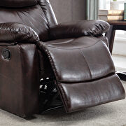 Brown pu leather manual recliner chair additional photo 4 of 8