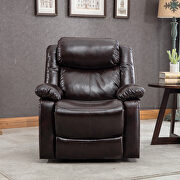 Brown pu leather manual recliner chair additional photo 5 of 8