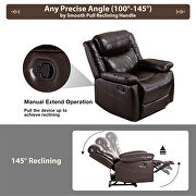 Brown pu leather manual recliner loveseat by La Spezia additional picture 2