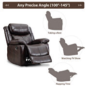 Brown pu leather manual recliner loveseat by La Spezia additional picture 11