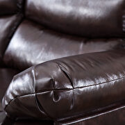 Brown pu leather manual recliner sofa additional photo 2 of 6