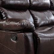 Brown pu leather manual recliner sofa additional photo 5 of 6