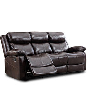 Brown pu leather manual recliner sofa by La Spezia additional picture 6