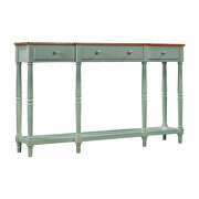 U_style solid green wood console table by La Spezia additional picture 4