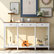 U_style solid white wood console table by La Spezia additional picture 11