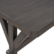 Gray finish/ black cushion 3-piece counter height wood kitchen dining table by La Spezia additional picture 9