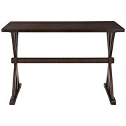 Brown finish/ black cushion 3-piece counter height wood kitchen dining table additional photo 3 of 17