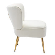 Accent living room side wingback chair ivory velvet fabric by La Spezia additional picture 6