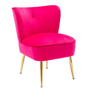 Accent living room side wingback chair fuchsia velvet fabric additional photo 3 of 10