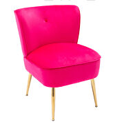 Accent living room side wingback chair fuchsia velvet fabric additional photo 4 of 10