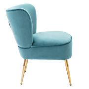 Accent living room side wingback chair teal blue velvet fabric by La Spezia additional picture 7