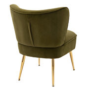 Accent living room side wingback chair grass green velvet fabric additional photo 5 of 11