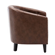 Dark brown pu leather tufted barrel chair by La Spezia additional picture 8