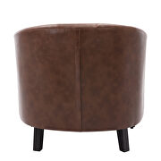 Dark brown pu leather tufted barrel chair by La Spezia additional picture 10