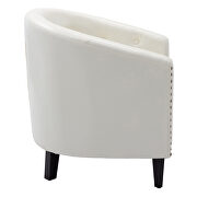 White pu leather tufted barrel chair by La Spezia additional picture 5
