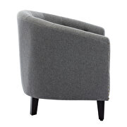 Gray linen fabric tufted barrel chair by La Spezia additional picture 9