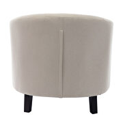Tan linen fabric tufted barrel chair by La Spezia additional picture 6