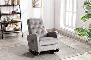 Gray fabric padded seat high back comfortable rocking chair by La Spezia additional picture 11