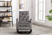 Gray fabric padded seat high back comfortable rocking chair by La Spezia additional picture 12