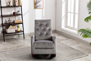 Gray fabric padded seat high back comfortable rocking chair by La Spezia additional picture 13