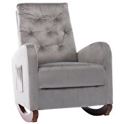 Gray fabric padded seat high back comfortable rocking chair by La Spezia additional picture 7
