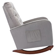 Gray fabric padded seat high back comfortable rocking chair by La Spezia additional picture 8