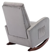 Gray fabric padded seat high back comfortable rocking chair by La Spezia additional picture 9