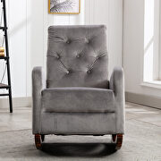 Gray fabric padded seat high back comfortable rocking chair by La Spezia additional picture 10