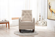 Beige fabric padded seat high back comfortable rocking chair by La Spezia additional picture 12