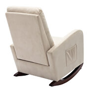 Beige fabric padded seat high back comfortable rocking chair by La Spezia additional picture 3