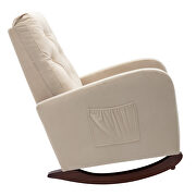 Beige fabric padded seat high back comfortable rocking chair by La Spezia additional picture 4