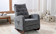 Dark gray fabric padded seat high back comfortable rocking chair by La Spezia additional picture 2