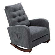 Dark gray fabric padded seat high back comfortable rocking chair by La Spezia additional picture 12