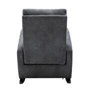 Dark gray fabric padded seat high back comfortable rocking chair by La Spezia additional picture 4