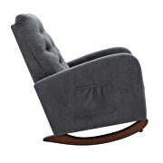 Dark gray fabric padded seat high back comfortable rocking chair by La Spezia additional picture 8