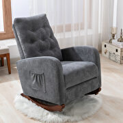 Dark gray fabric padded seat high back comfortable rocking chair by La Spezia additional picture 9