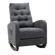 Dark gray fabric padded seat high back comfortable rocking chair by La Spezia additional picture 10
