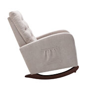 Tan fabric padded seat high back comfortable rocking chair by La Spezia additional picture 11