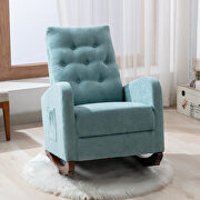 Mint green fabric padded seat high back comfortable rocking chair by La Spezia additional picture 10
