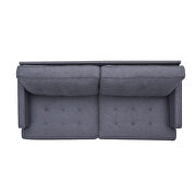 Modern design couch soft gray linen upholstery loveseat by La Spezia additional picture 2