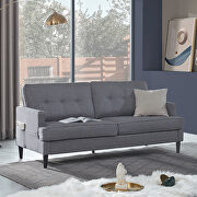 Modern design couch soft gray linen upholstery loveseat by La Spezia additional picture 11