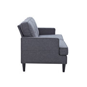 Modern design couch soft gray linen upholstery loveseat by La Spezia additional picture 12