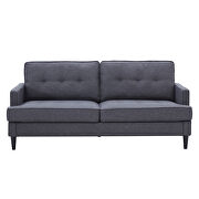 Modern design couch soft gray linen upholstery loveseat by La Spezia additional picture 13