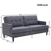 Modern design couch soft gray linen upholstery loveseat by La Spezia additional picture 3