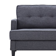 Modern design couch soft gray linen upholstery loveseat by La Spezia additional picture 4